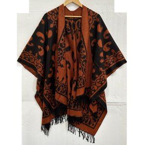 Reversible Open Poncho Wrap